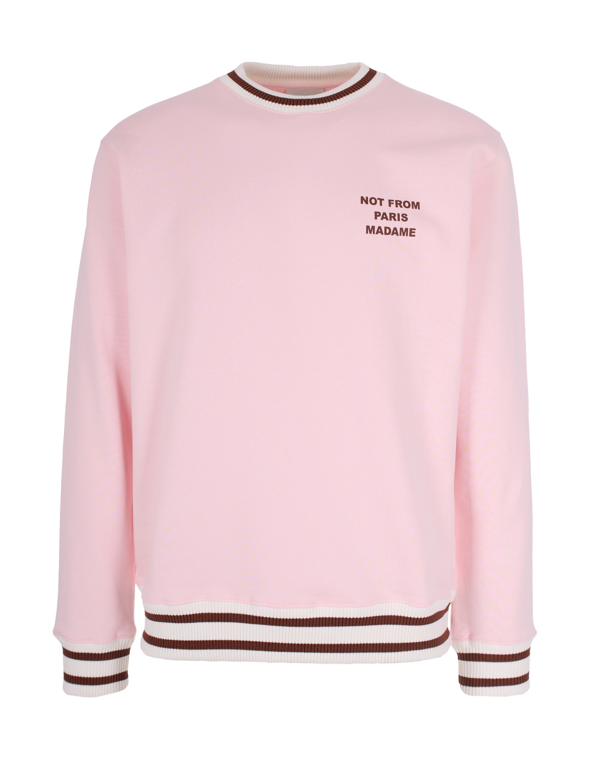 Slogan-Embroidered French Terry Sweatshirt — Pink