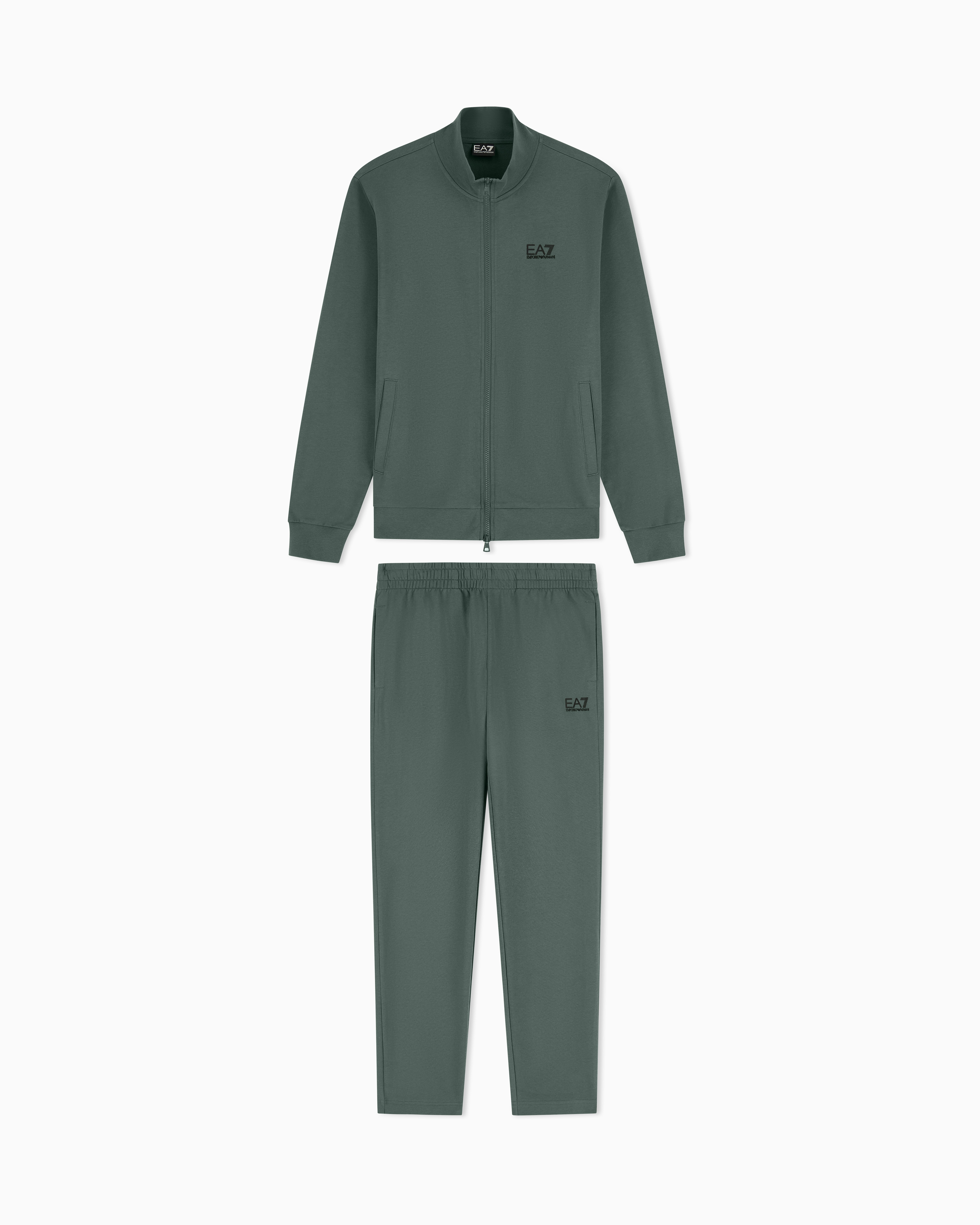 Cotton suit with a stand collar and zip Core Identity