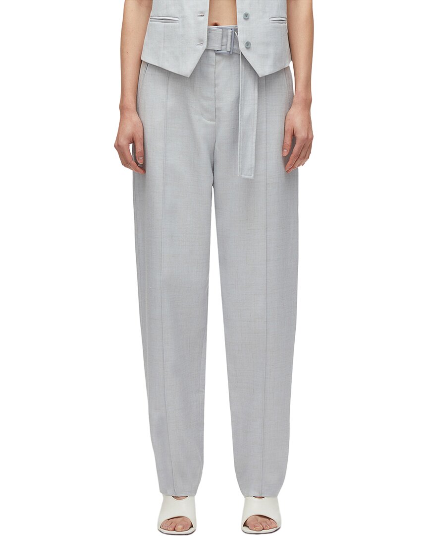 Tailored Belted Tapered Linen-Blend Trouser