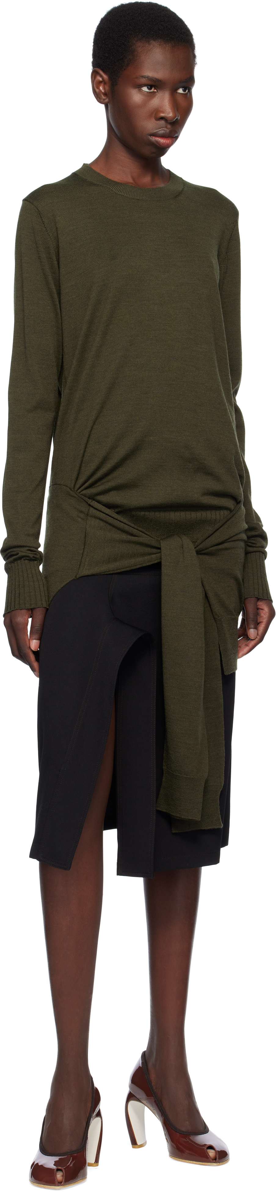 Stella McCartney Khaki Mixed Wool Sweater