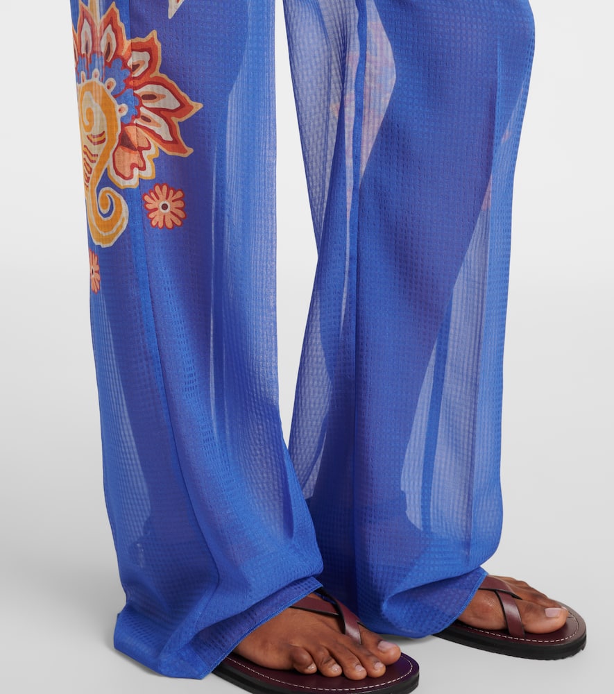 Paisley wide-leg pants
