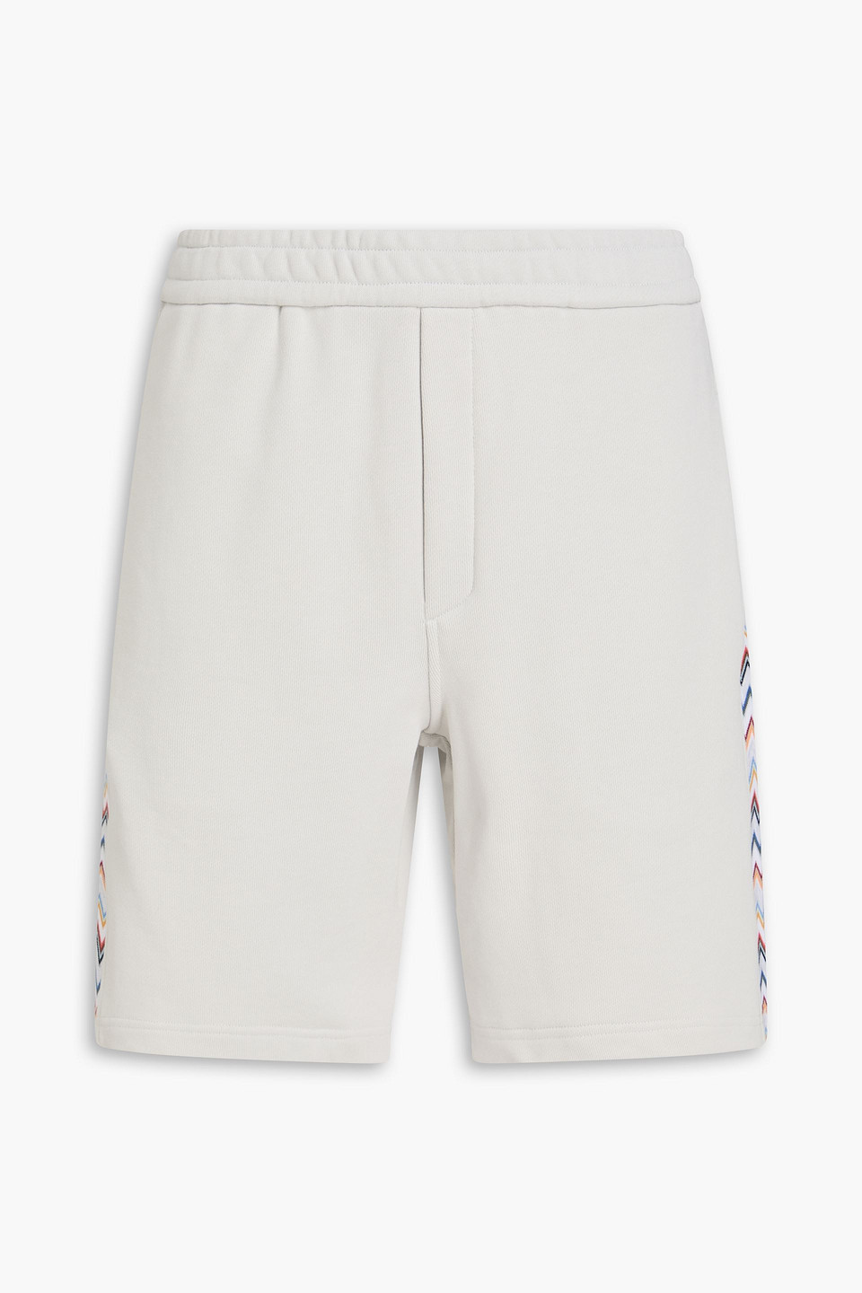 Crochet-trimmed French cotton-terry shorts - Gray - M