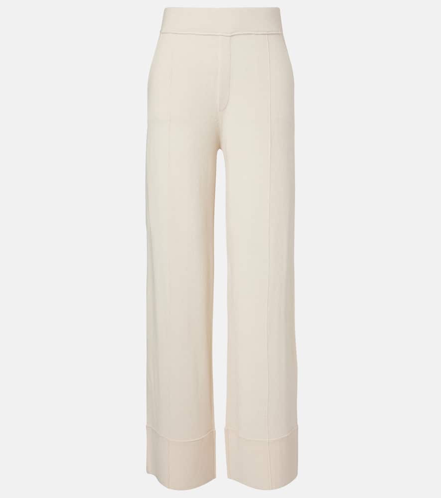 Wool and cashmere wide-leg pants