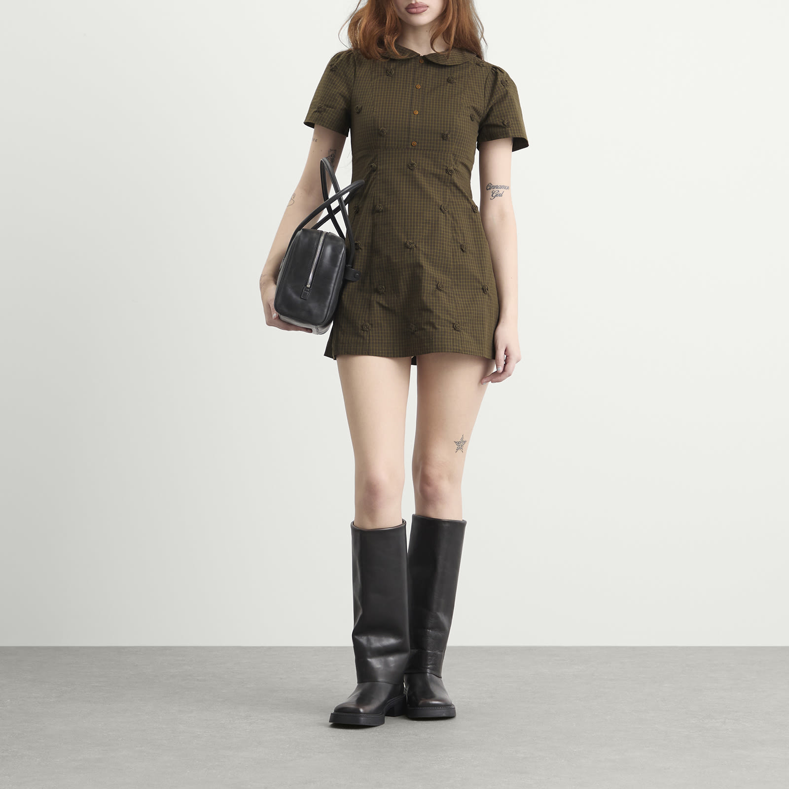 Women's Rosette Check Mini Dress in Ivy Check