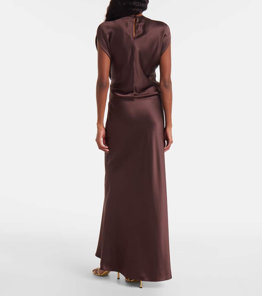 Draped silk satin top