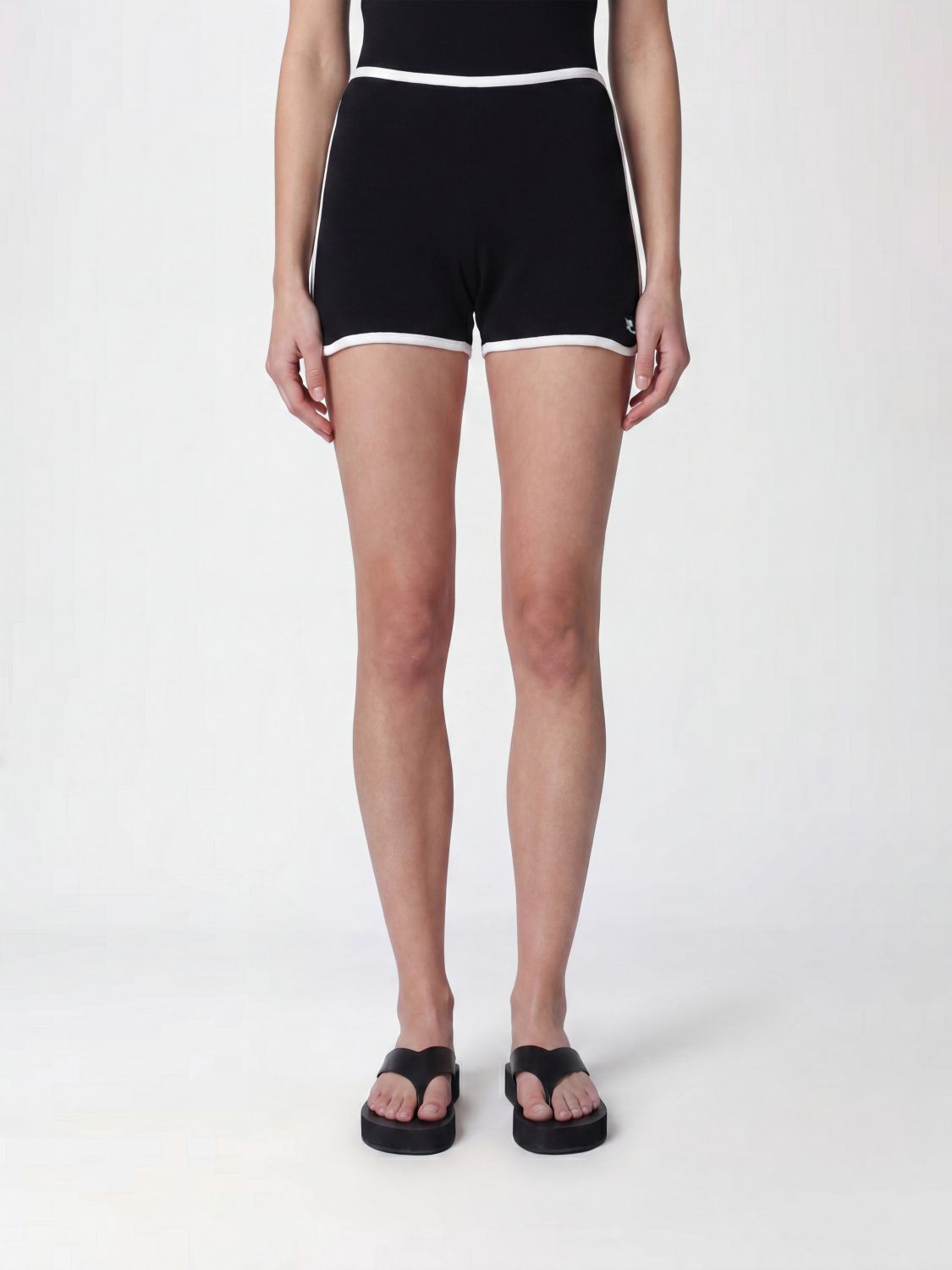COURRÈGES High-Waisted Cotton Shorts with Elasticated Waist