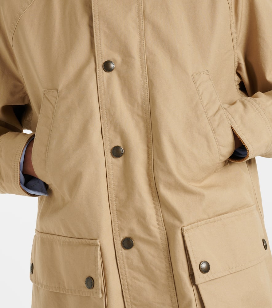 Corduroy-trimmed cotton field jacket