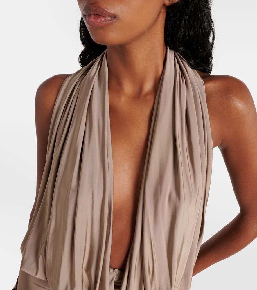 Open-back jersey midi dress