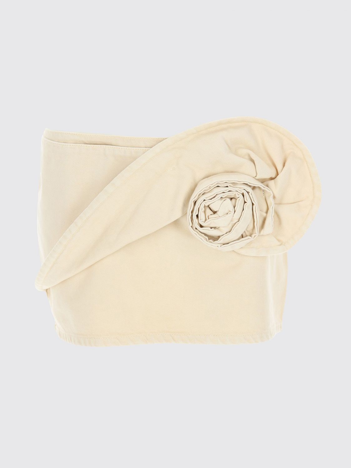 Floral Mini Skirt Beige