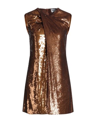 Woman Mini dress Bronze Size 4 Viscose, Silk, Polyester