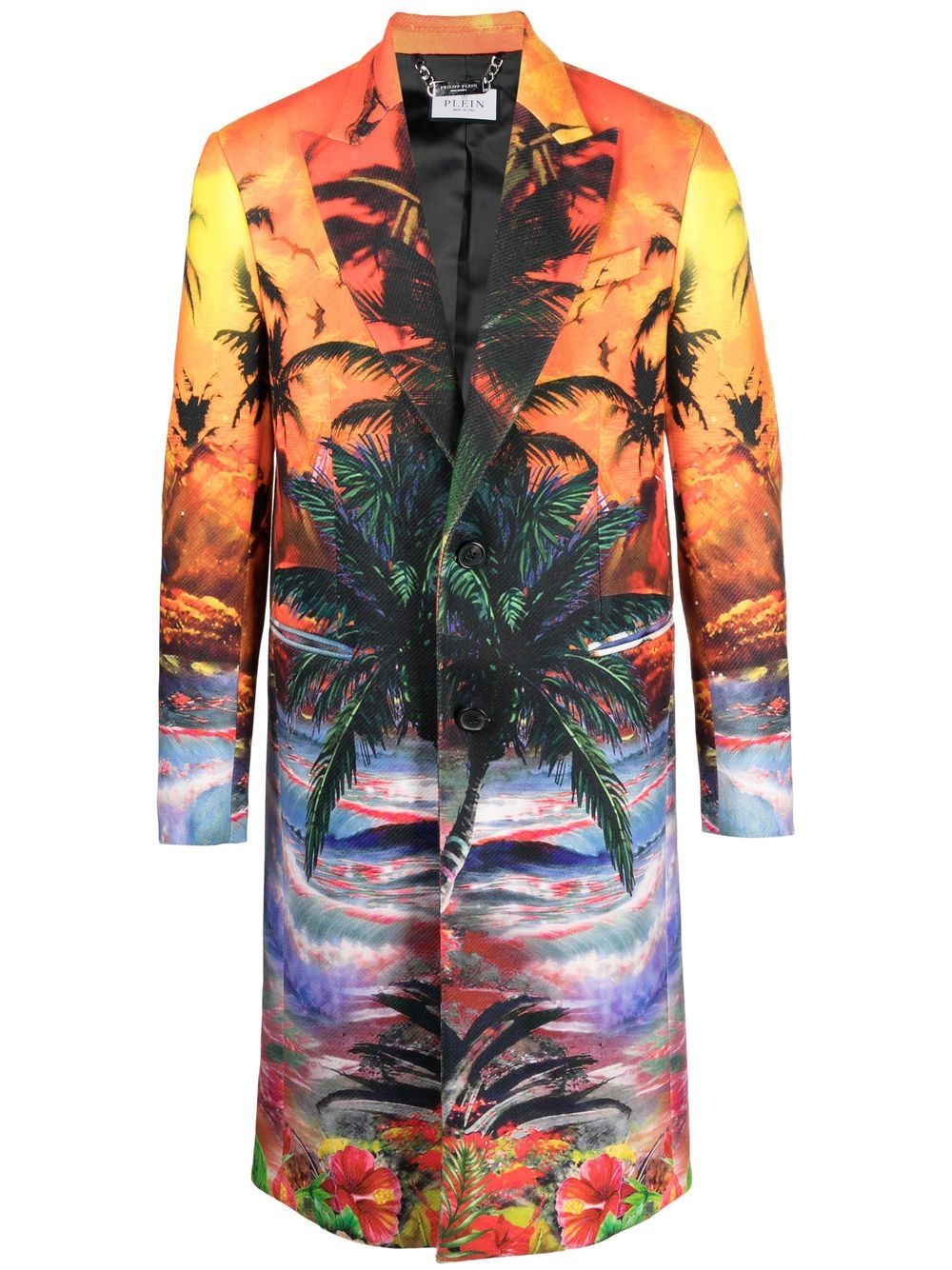 Hawaii graphic-print coat - Orange