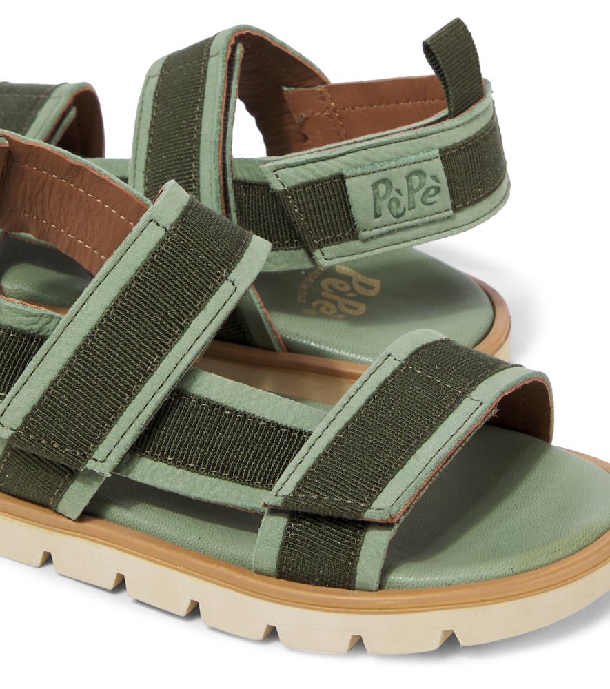 PèPè Suede-trimmed sandals