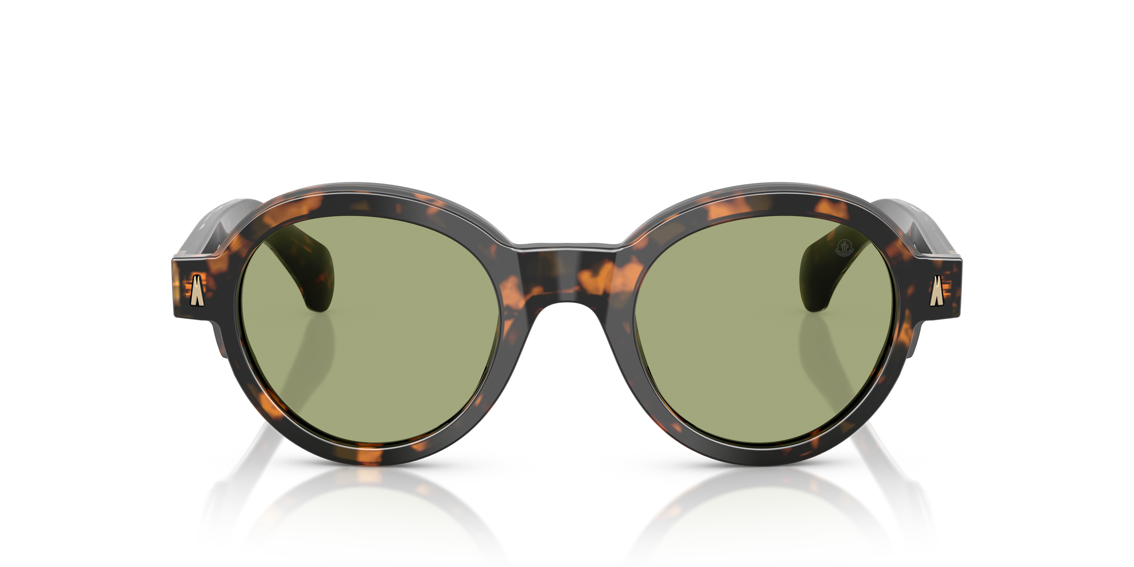 Moncler Unisex Moncler ME6003 RONDOSA 300682 Gafas de sol Acetato Tortuga Verde Redonda Norma