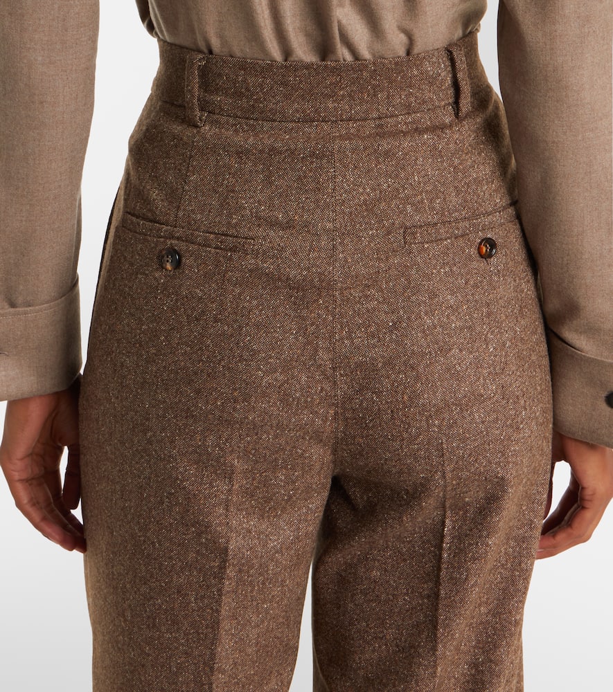 Brava wool and silk-blend wide-leg pants