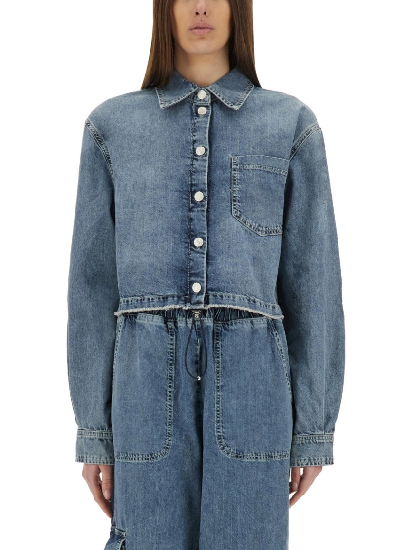 Moschino - pocketed cropped denim jacket