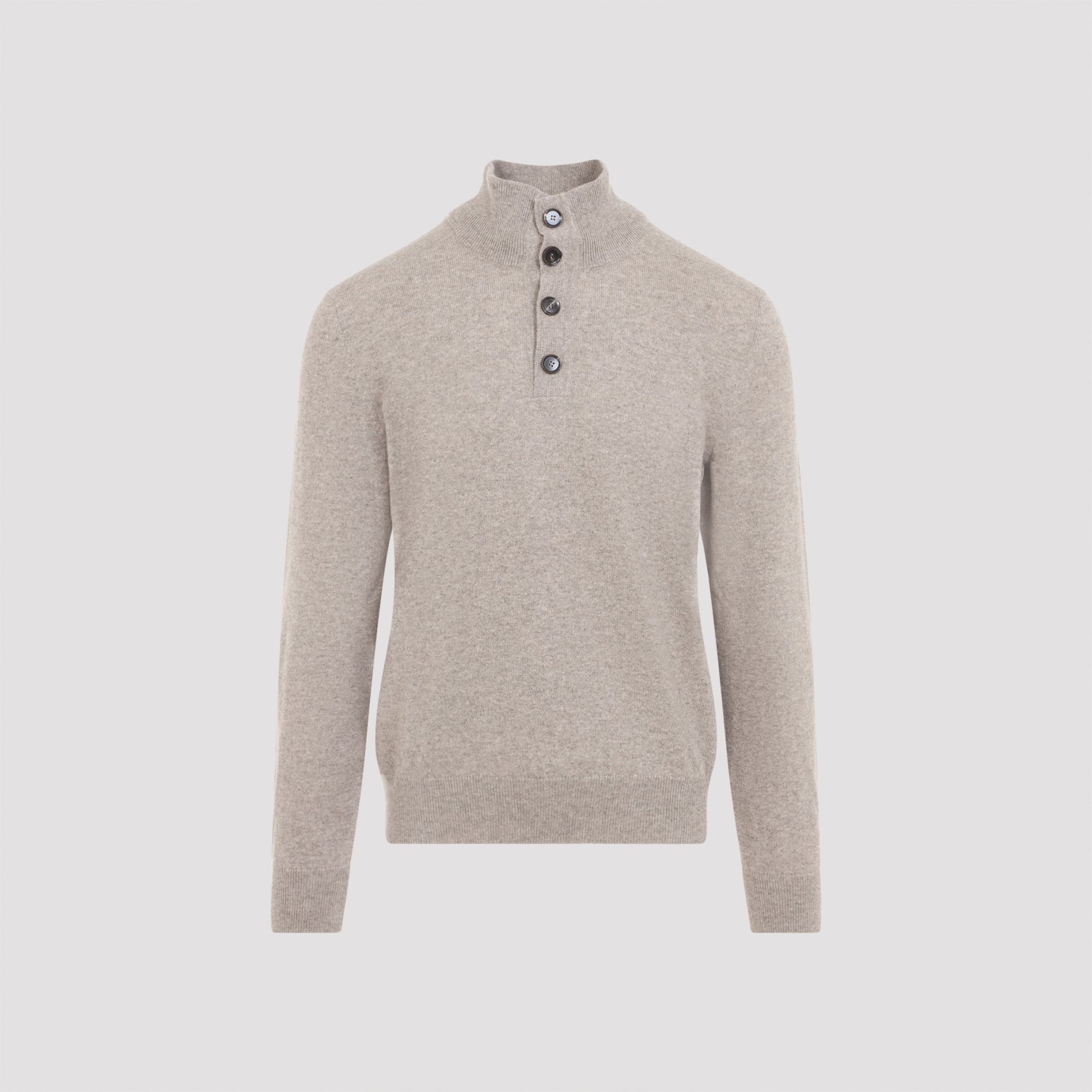 Cashmere Half Button-Up Pullover for Men