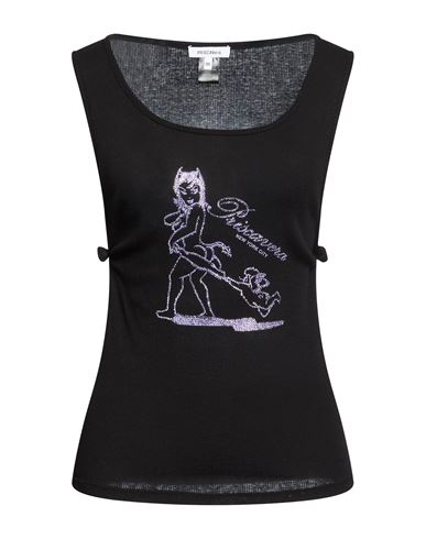 Woman Tank top Black Size ONESIZE Cotton, Silk