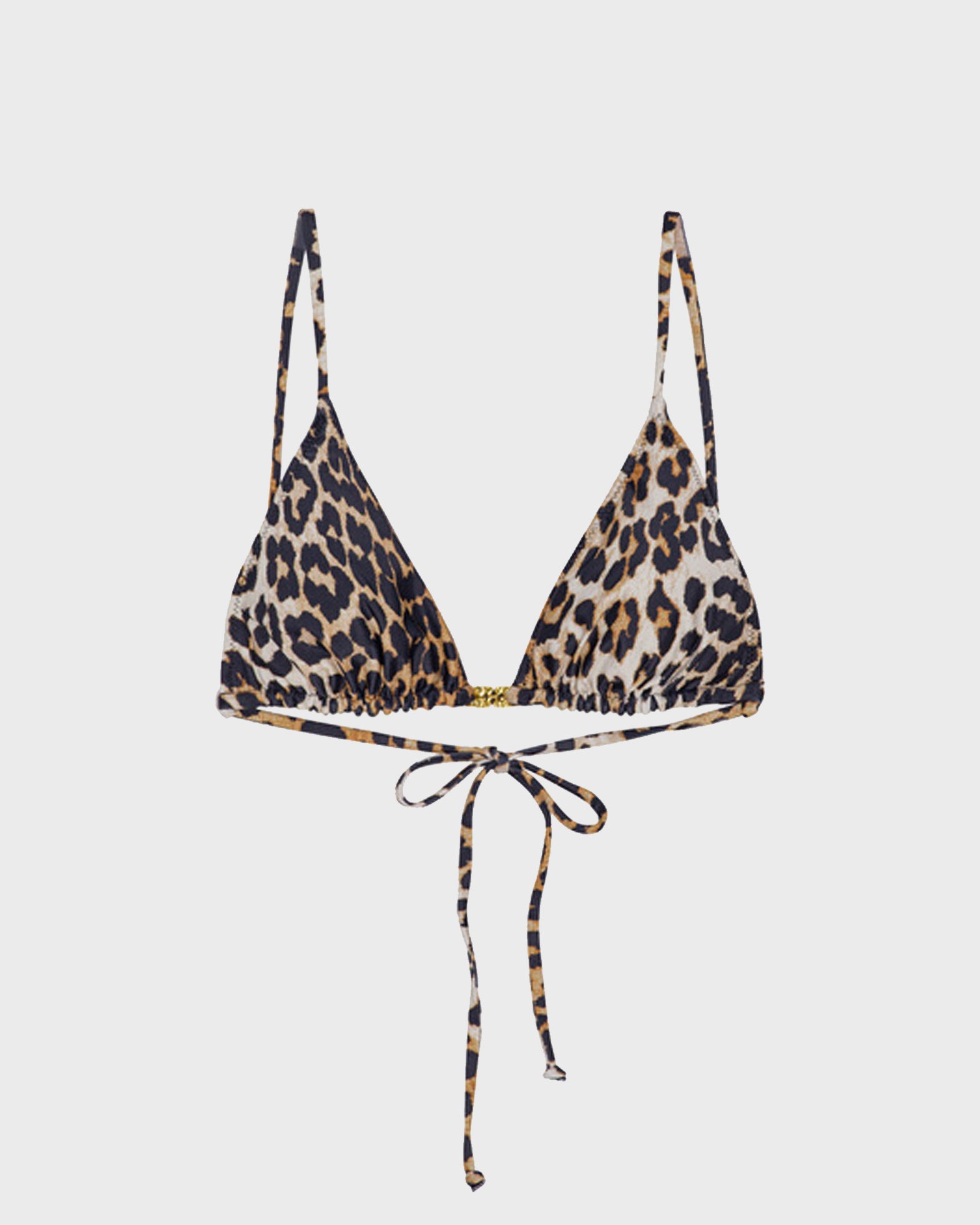 Ganni Bikini Top Printed String Leopard