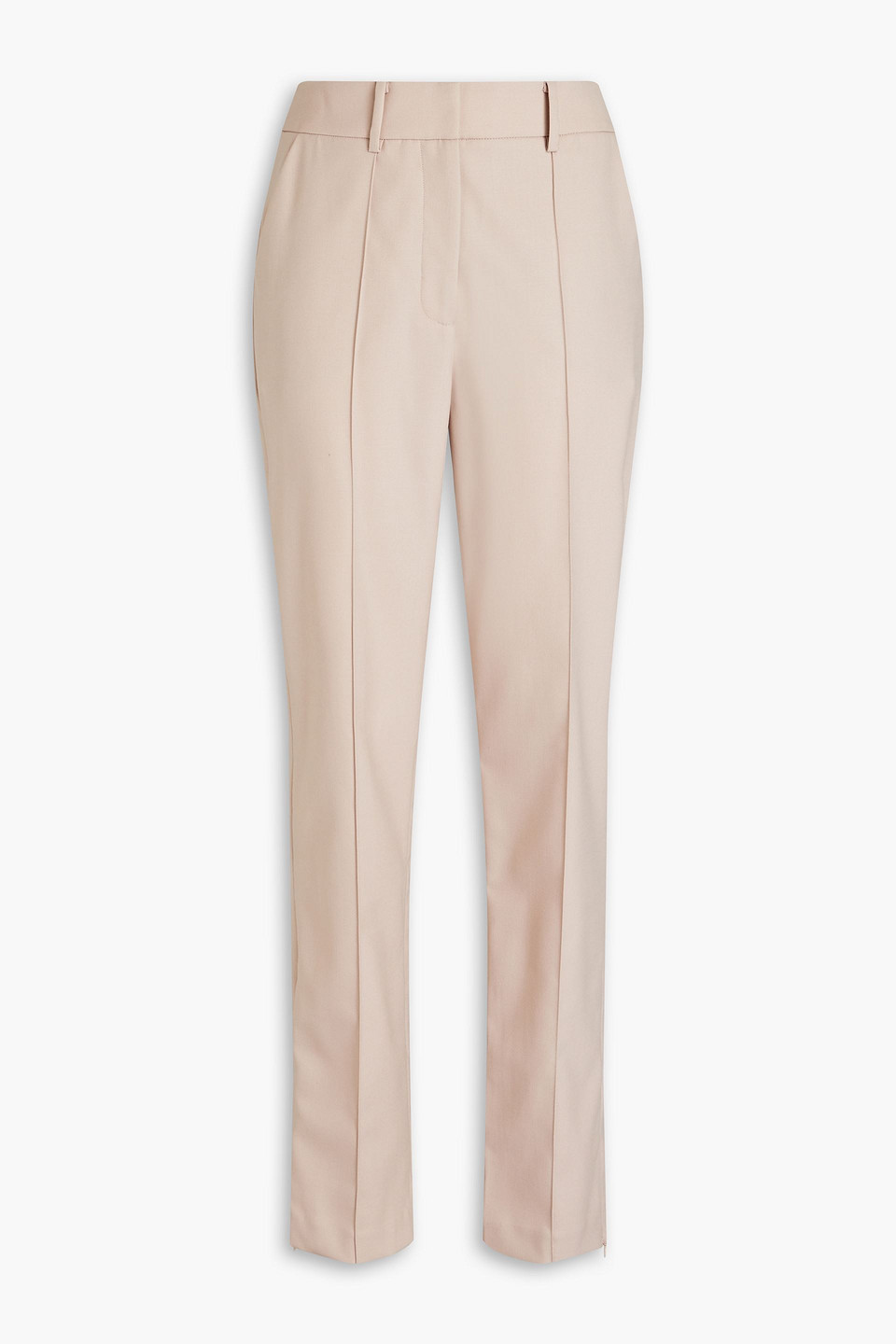 Wool-blend twill slim-leg pants