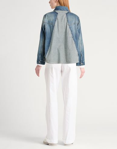 Woman Denim outerwear Blue Size 2 Cotton
