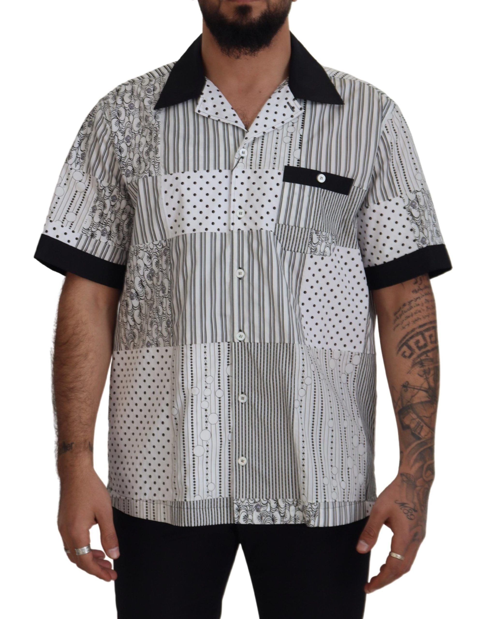 Patterned Cotton Shirt — White
