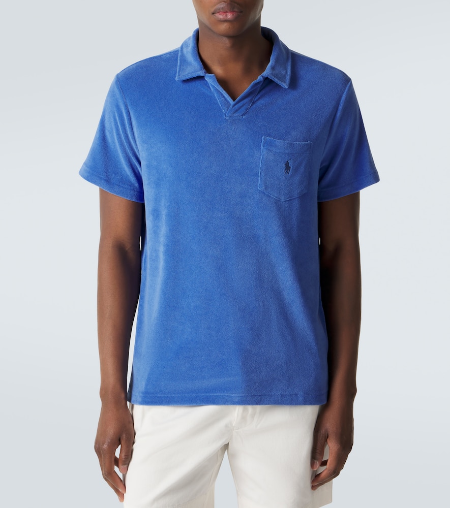 Logo cotton-blend terry polo shirt