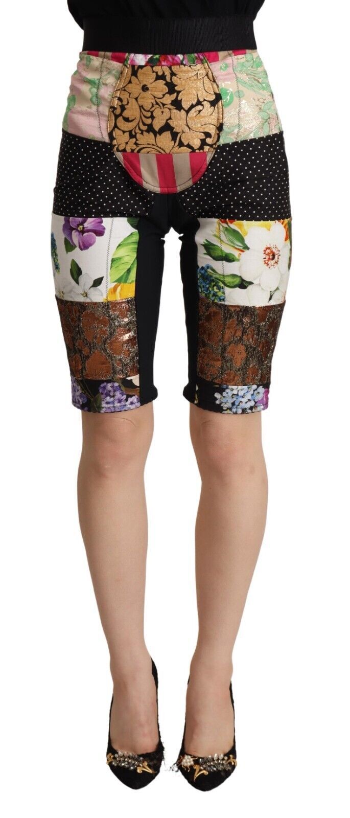 Patchwork Floral Shorts — Multicolor