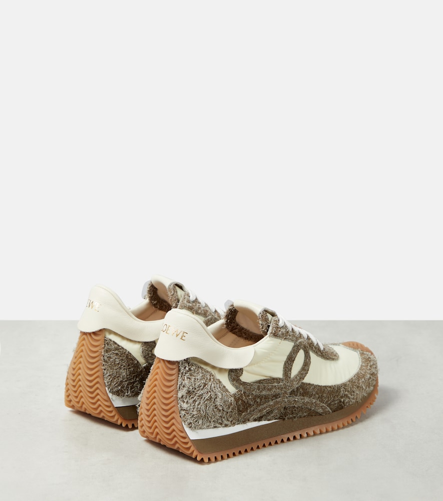 Flow Runner suede-trimmed sneakers