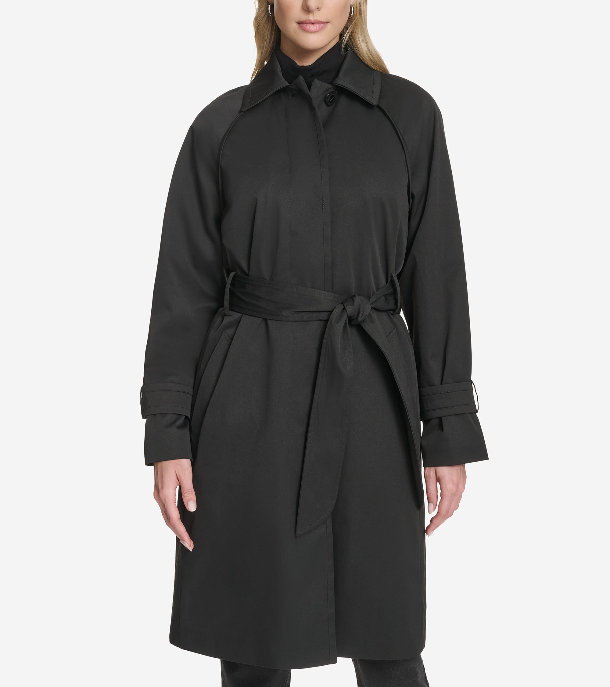 Women's Twill Trench Coat - Black