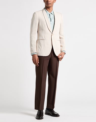 Man Blazer Cream Size 38 Lyocell, Linen