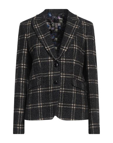 Woman Blazer Black Size 0 Virgin Wool, Polyamide, Cotton, Linen