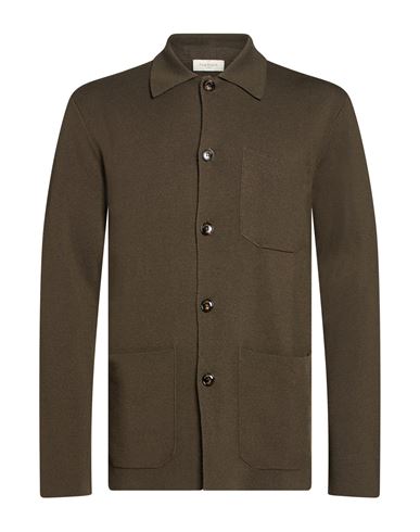 Man Cardigan Military green Size 42 Virgin Wool