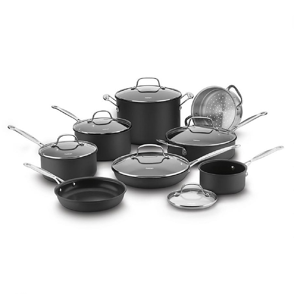 Chef's Classic Hard Anodized 14 Piece Set - Black