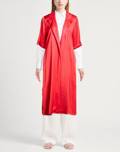 Woman Overcoat & Trench Coat Tomato red Size 2 Viscose