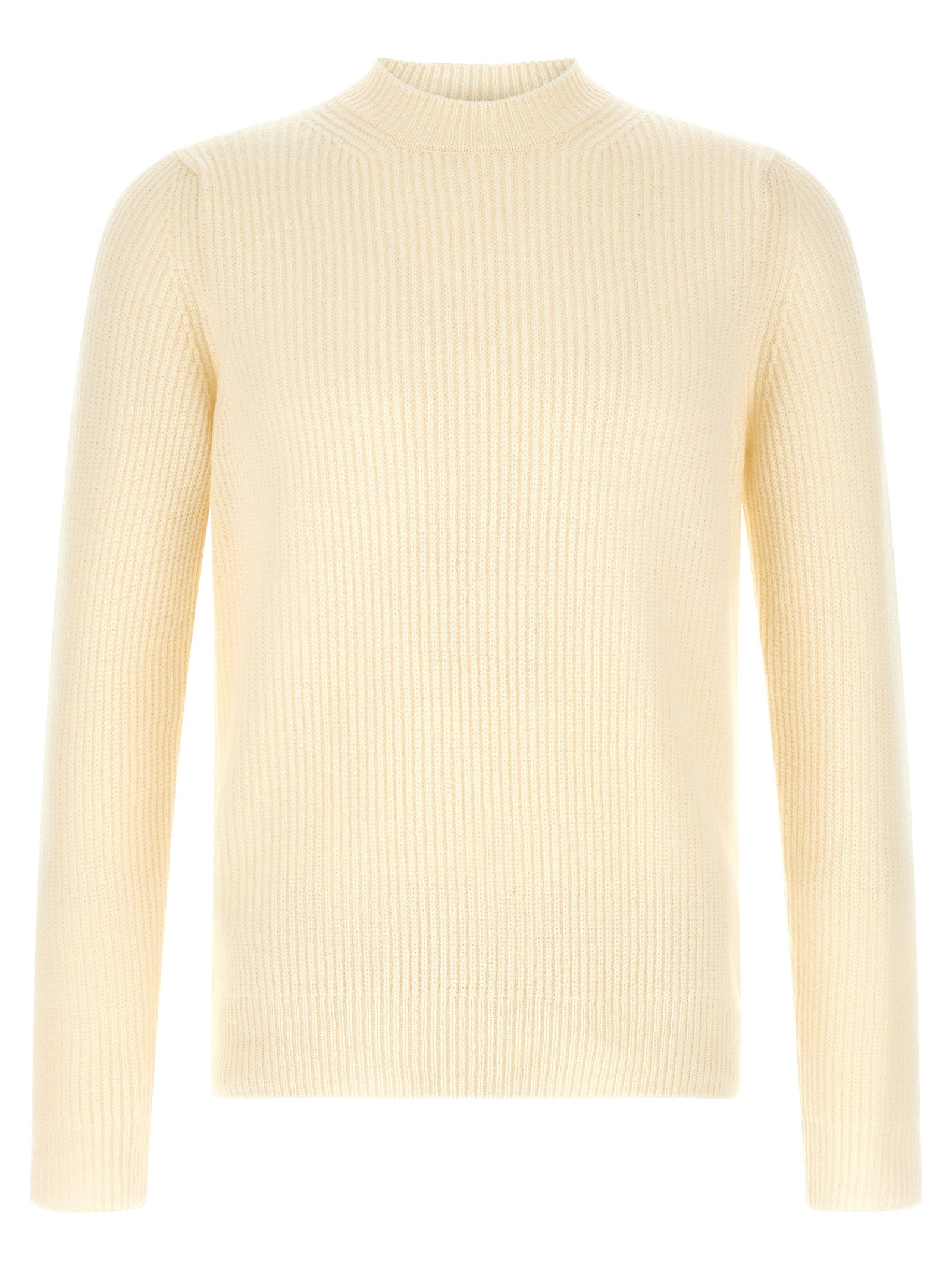 Ribbed Virgin Wool Sweater — Cream