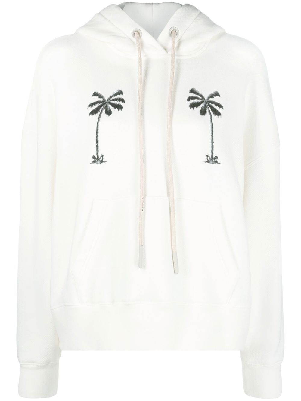 Graphic-print cotton hoodie - White