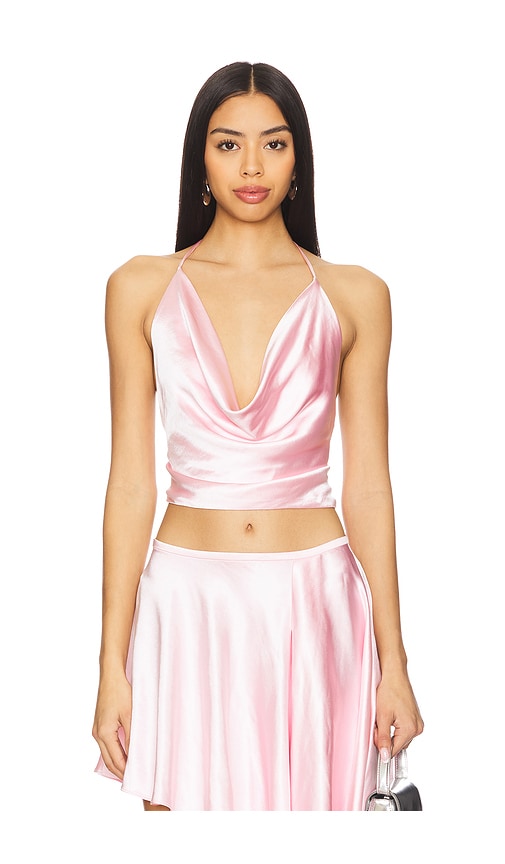 Bardot Andreama Satin Halter Top in Blush. - 4 also , 8