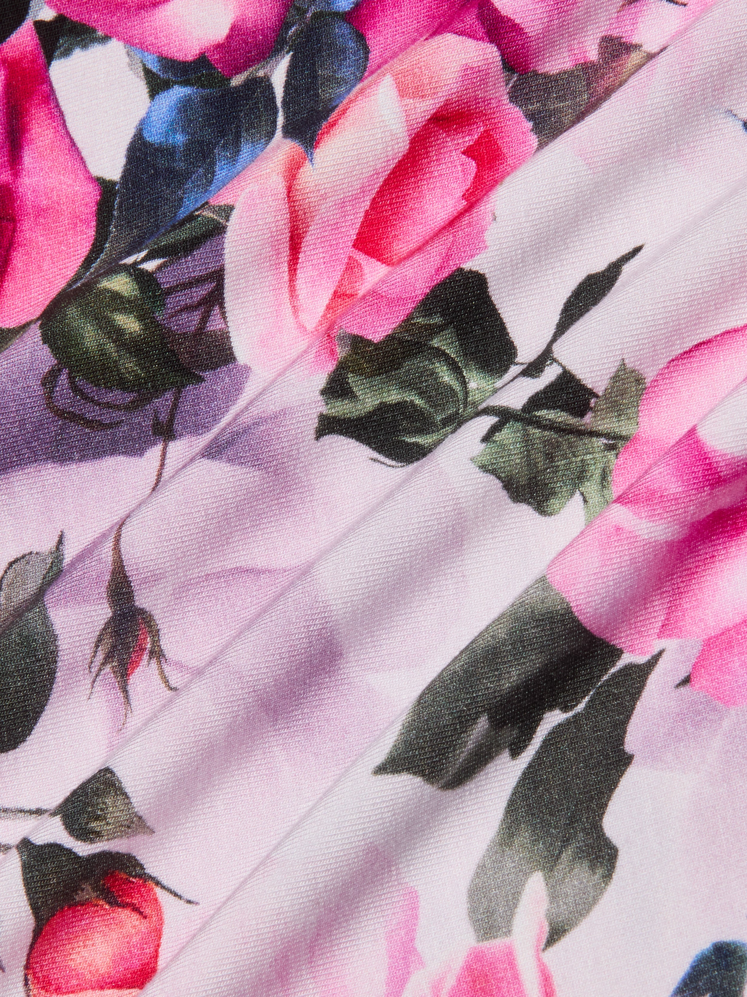 Ressi Fitted T-Shirt In Pink Multi Water Rose