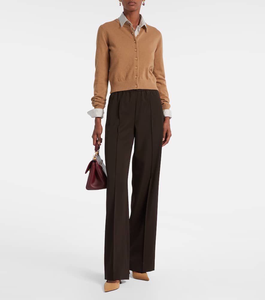 Virgin wool wide-leg pants