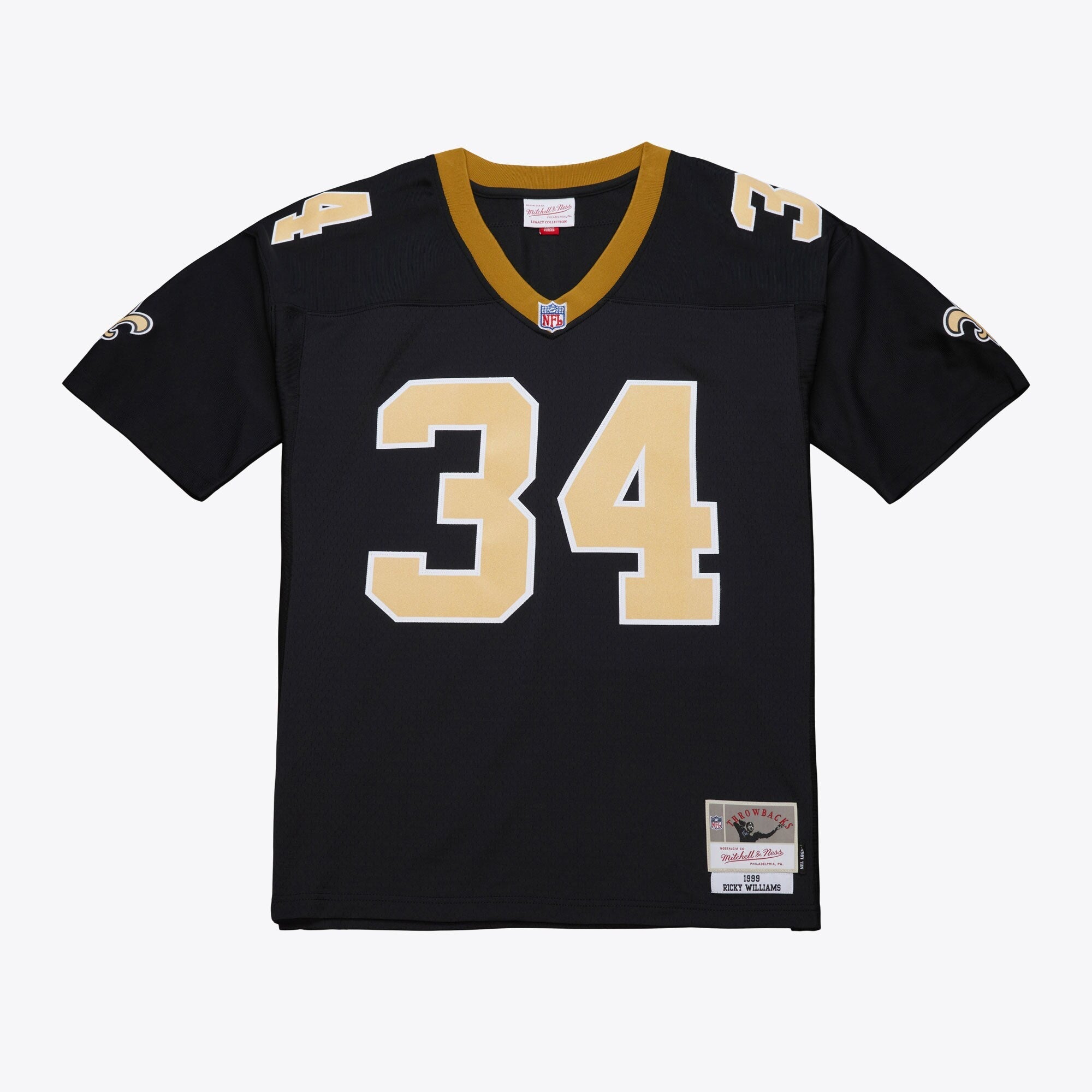 Men's NFL Dark Jersey Saints 1999 Ricky Williams