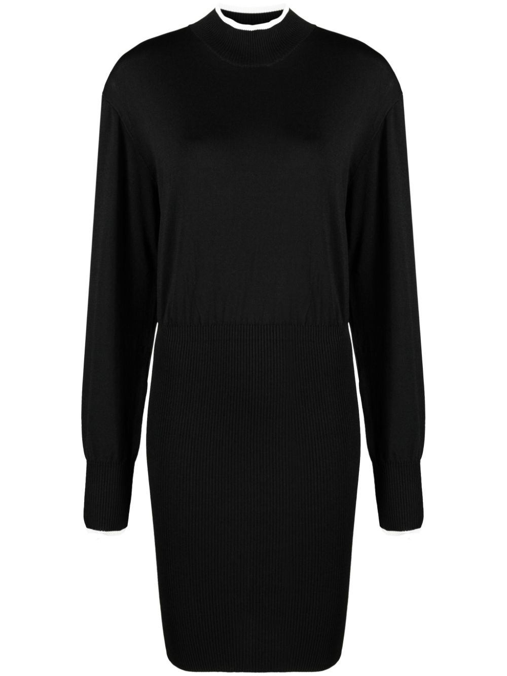 Mock-neck minidress - Black
