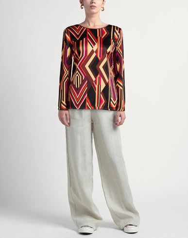 Woman Top Chocolate brown Size 14 Silk, Elastane
