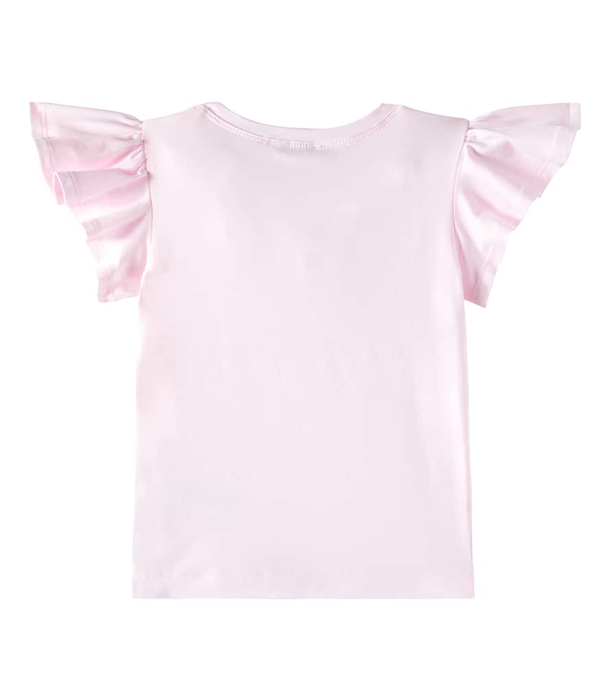 Monnalisa Embellished cotton-blend jersey T-shirt