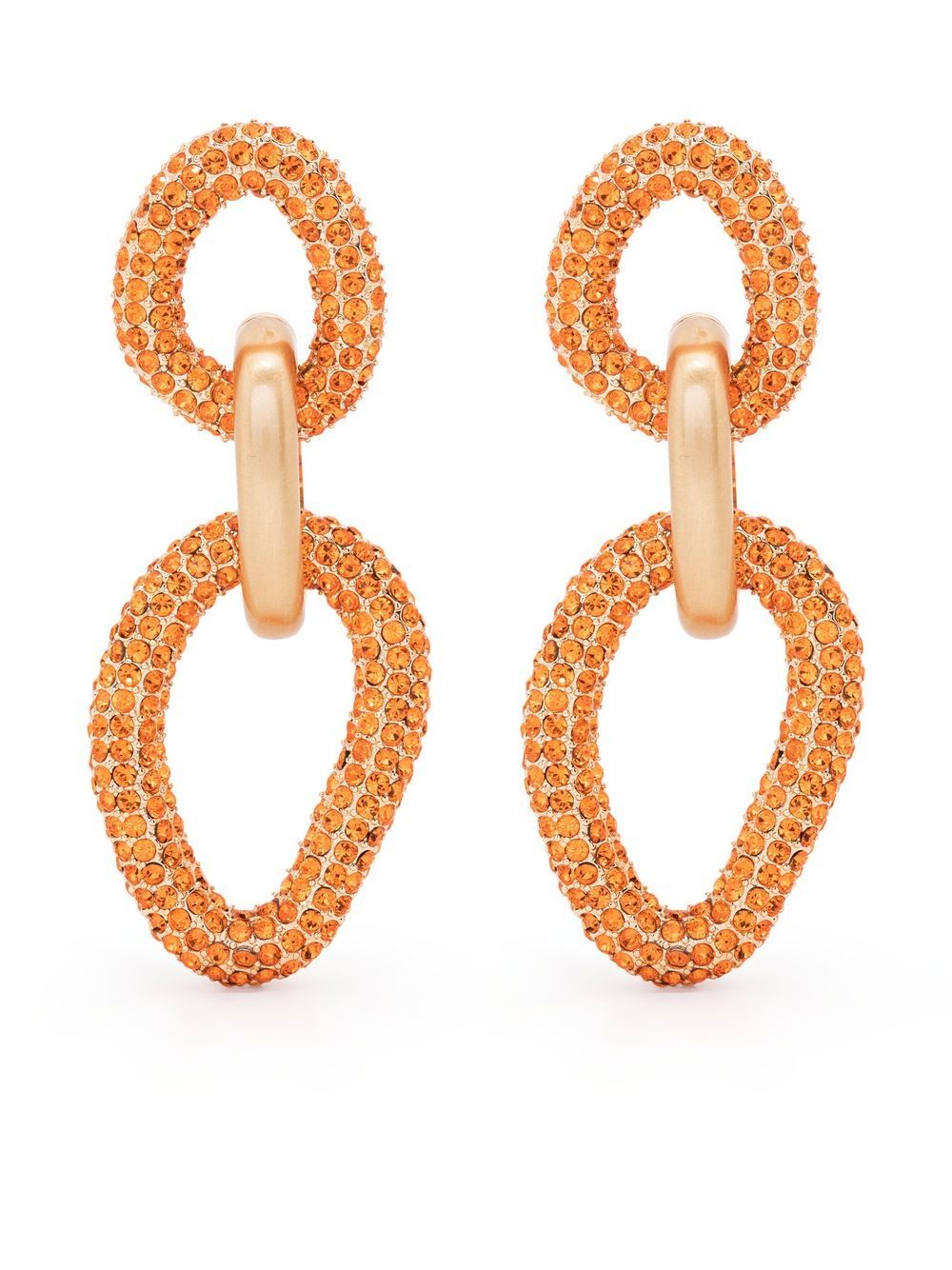 Crystal-embellished drop earrings - Gold