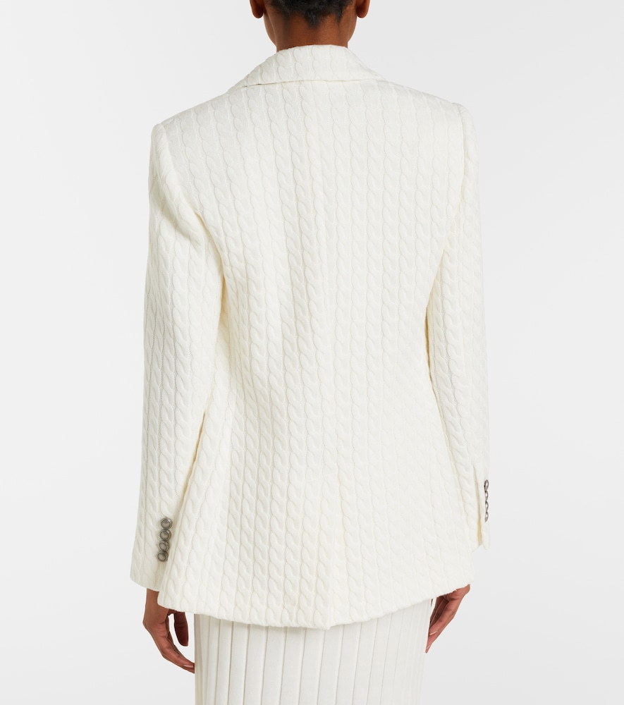 Cable-knit cotton blazer