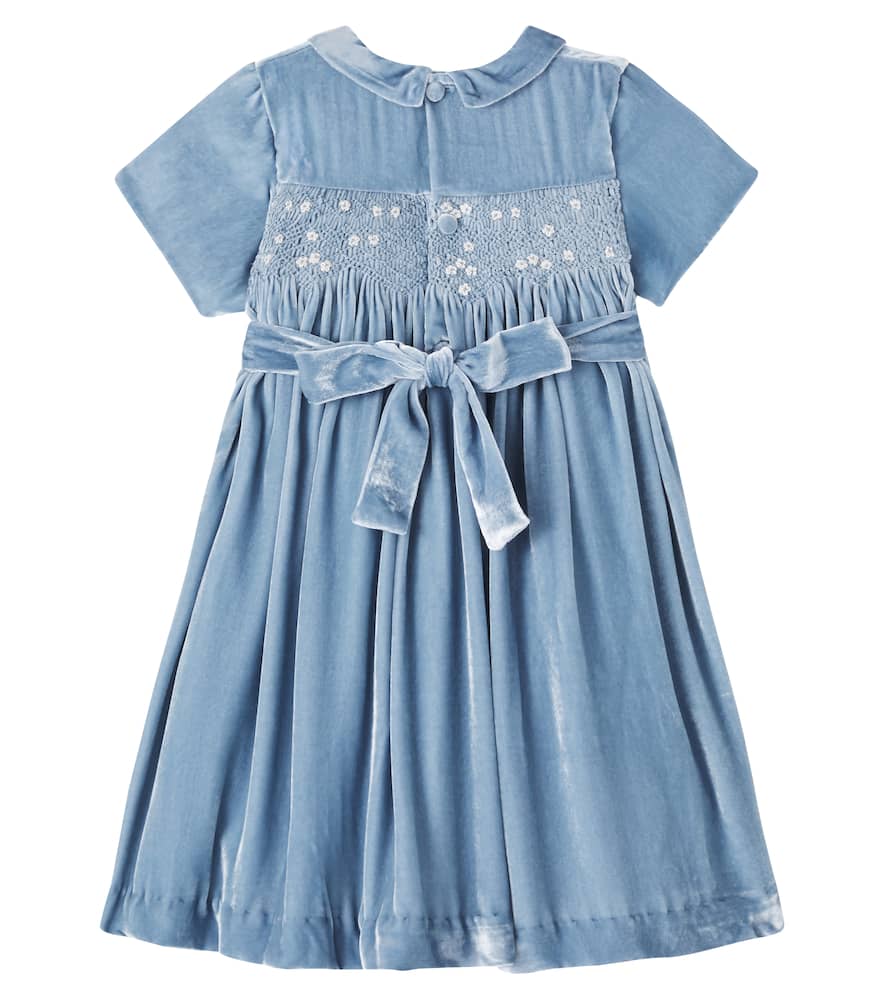 Marcita smocked velvet dress
