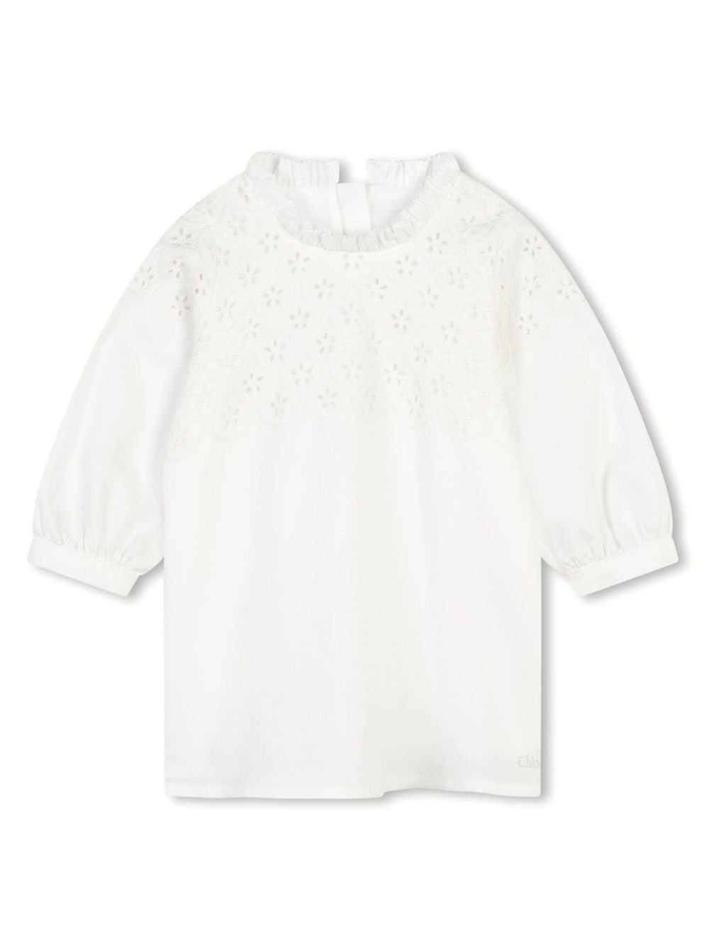 Broderie anglaise organic cotton dress - White