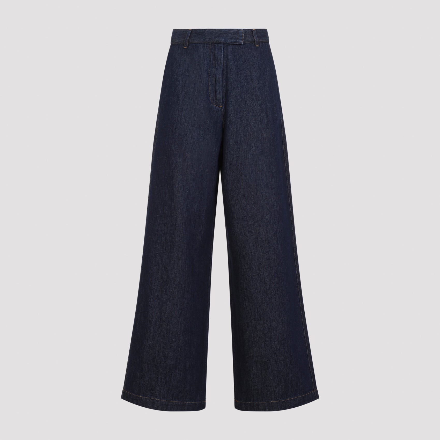 Straight-Leg Cotton Denim Pants