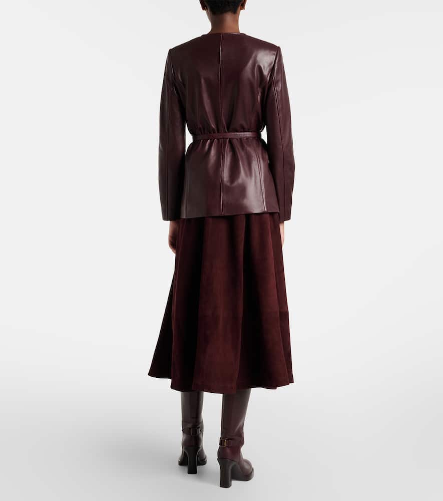 Opera leather maxi skirt