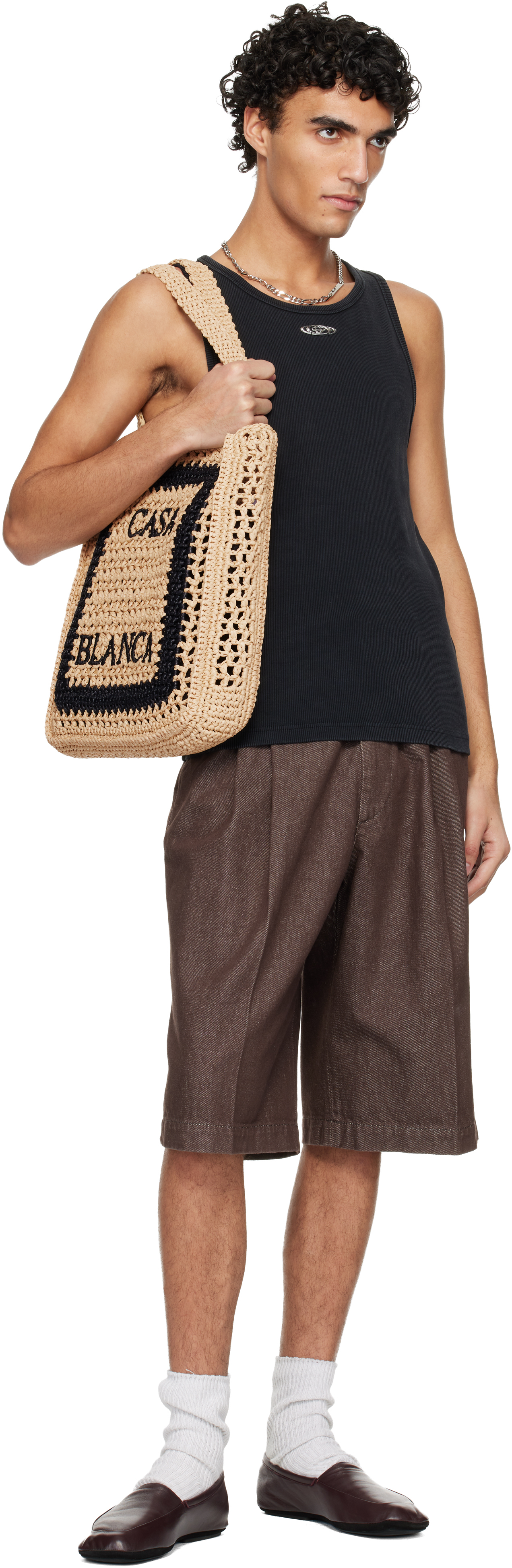 Black Faded Ribbed Tank Top